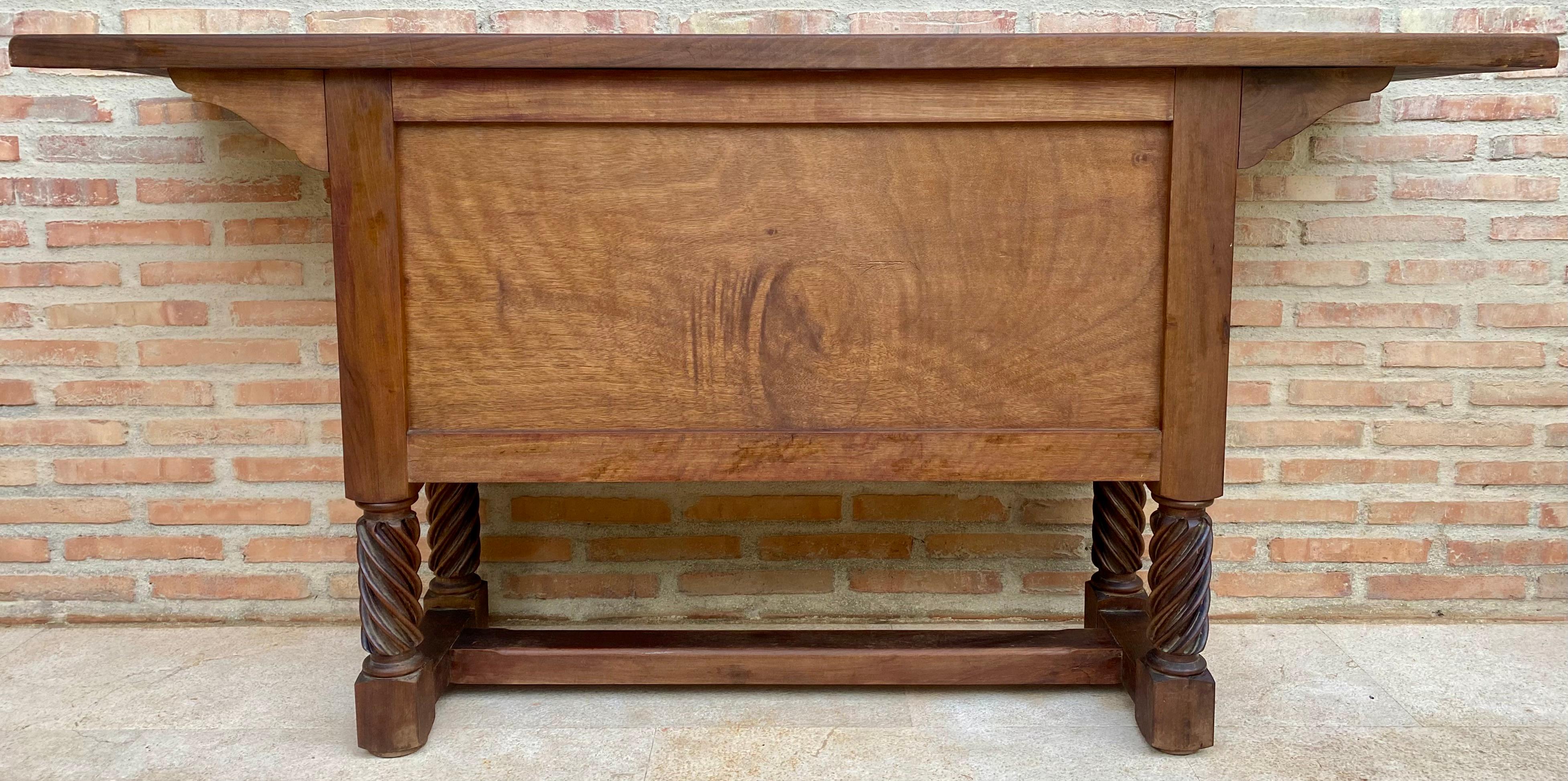 Sale Spanish Hand Carved Console Table with Two Doors For Sale 2