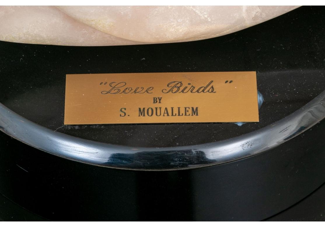 Saleh Mouallem (US, 1921-2014) Rosa Alabaster-Abstrakte Skulptur, „Love Birds“ (20. Jahrhundert) im Angebot