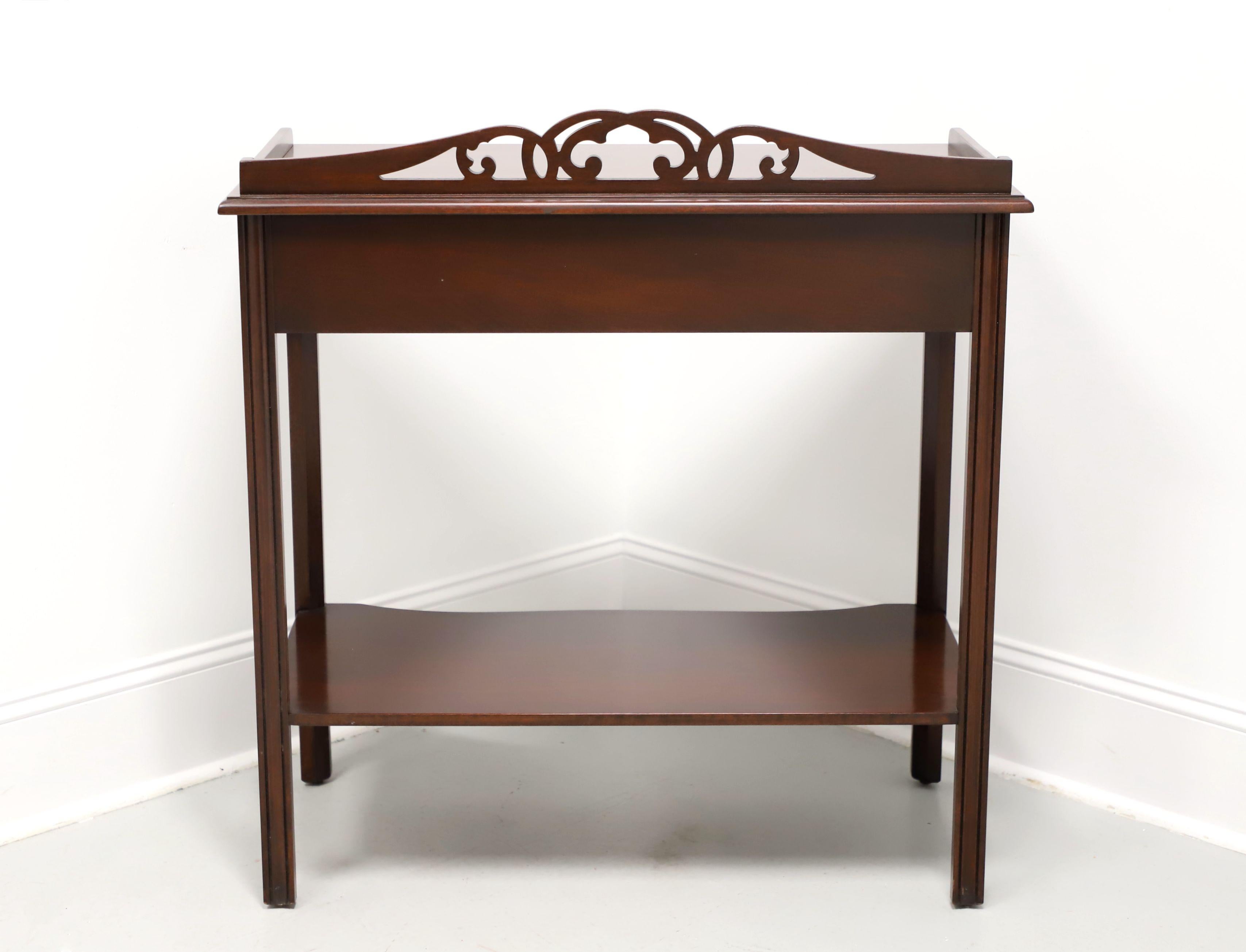 SALEM SQUARE Mahogany Chippendale Console Table In Good Condition For Sale In Charlotte, NC