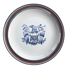 Salem Stoneware American Eagle Plate, Patriotic Blue White Plate