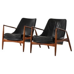 „Sälen“-Sessel aus Leder und Teakholz von Ib Kofod-Larsen, 1950er Jahre