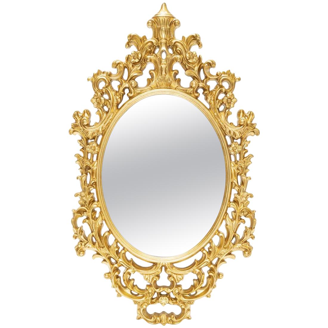 Gold-Spiegel aus Lavendelholz
