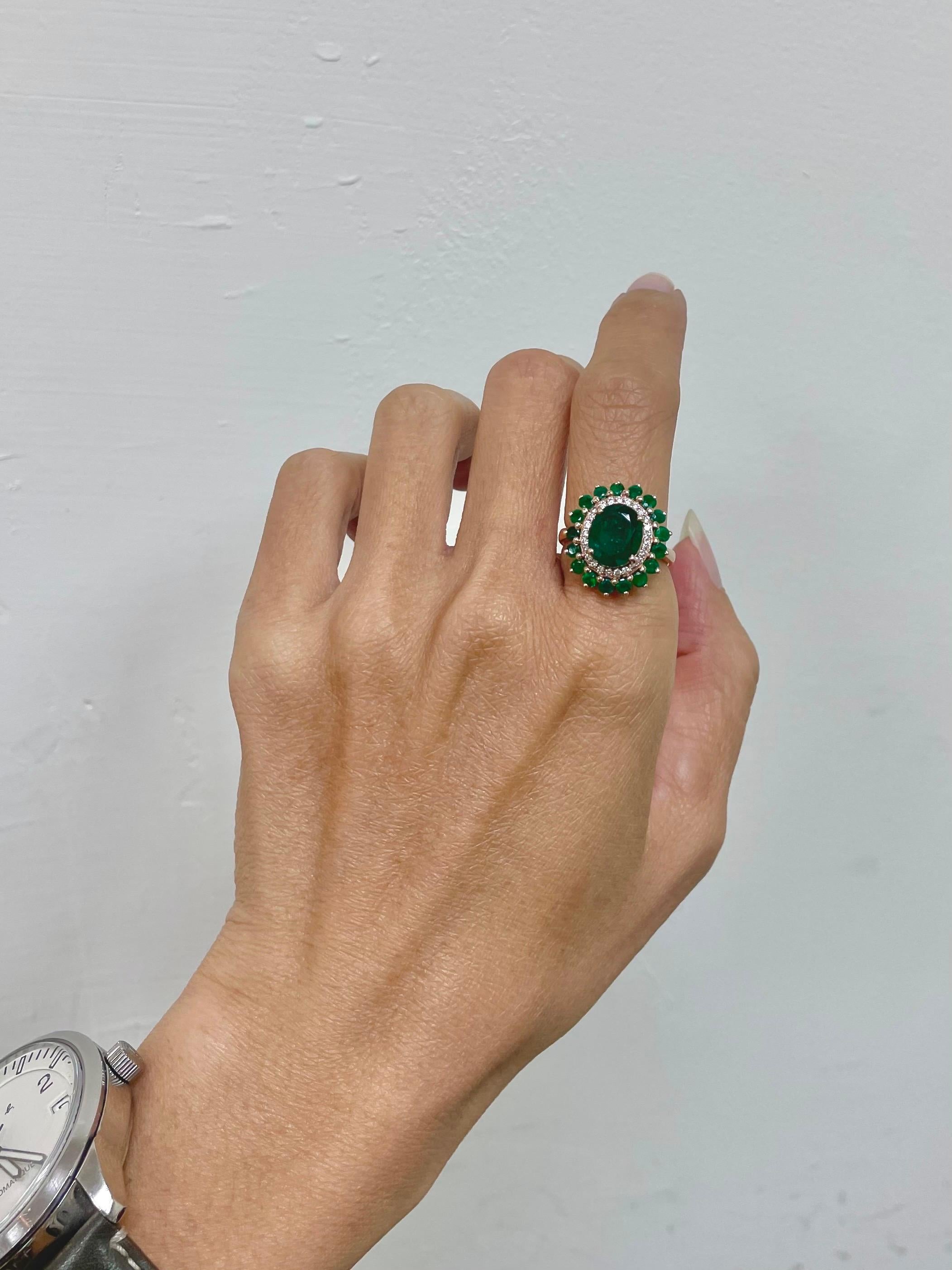 **Sales**-IGI 14K 4.28 Ct Emerald Diamond Antique Art Deco Style Engagement Ring 7