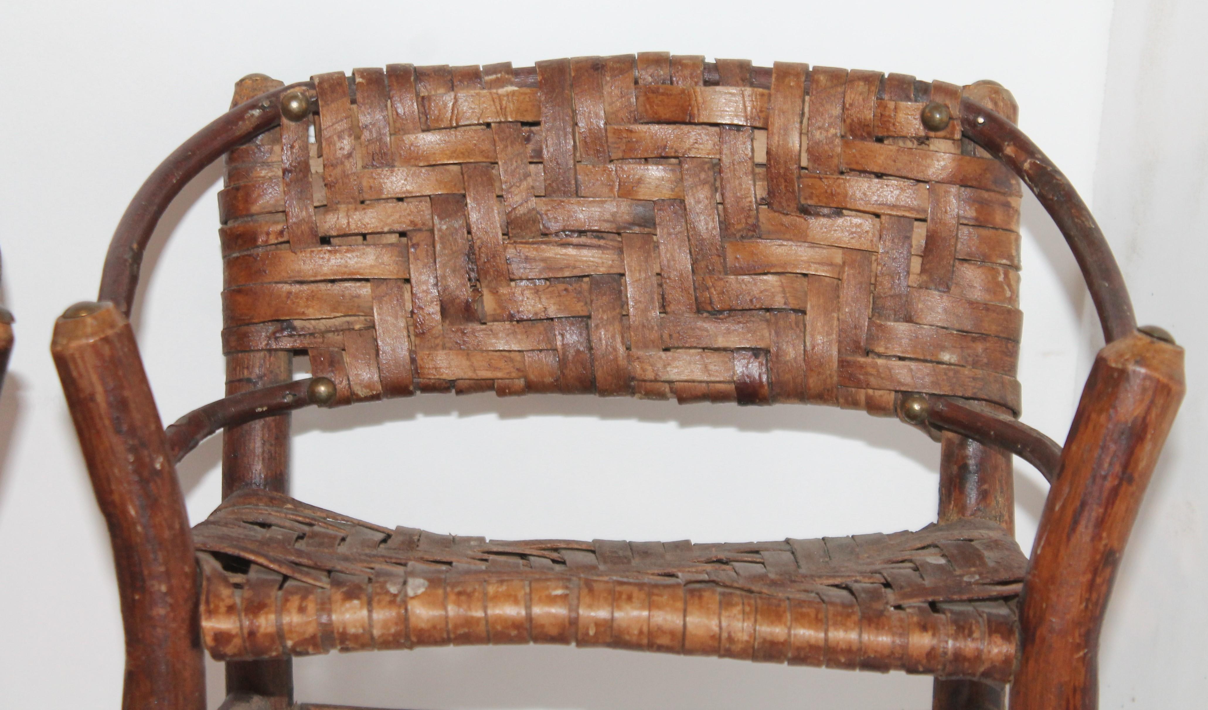 American Salesman Sample Old Hickory Settee and Chair