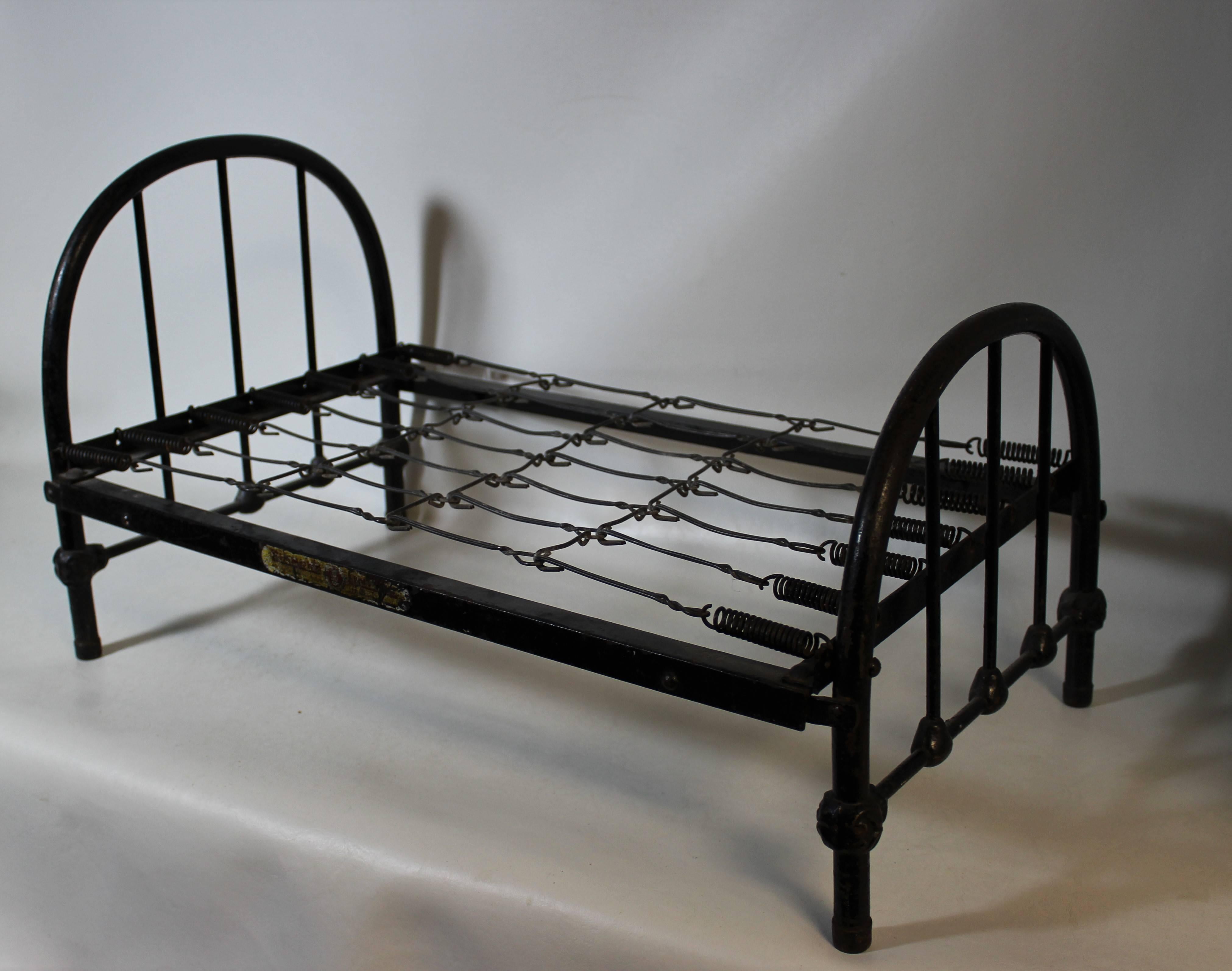 Salesman sample wrought iron bed frame made by Simmons Mfg. Simmons was established in Winnipeg Manitoba Canada in 1891.