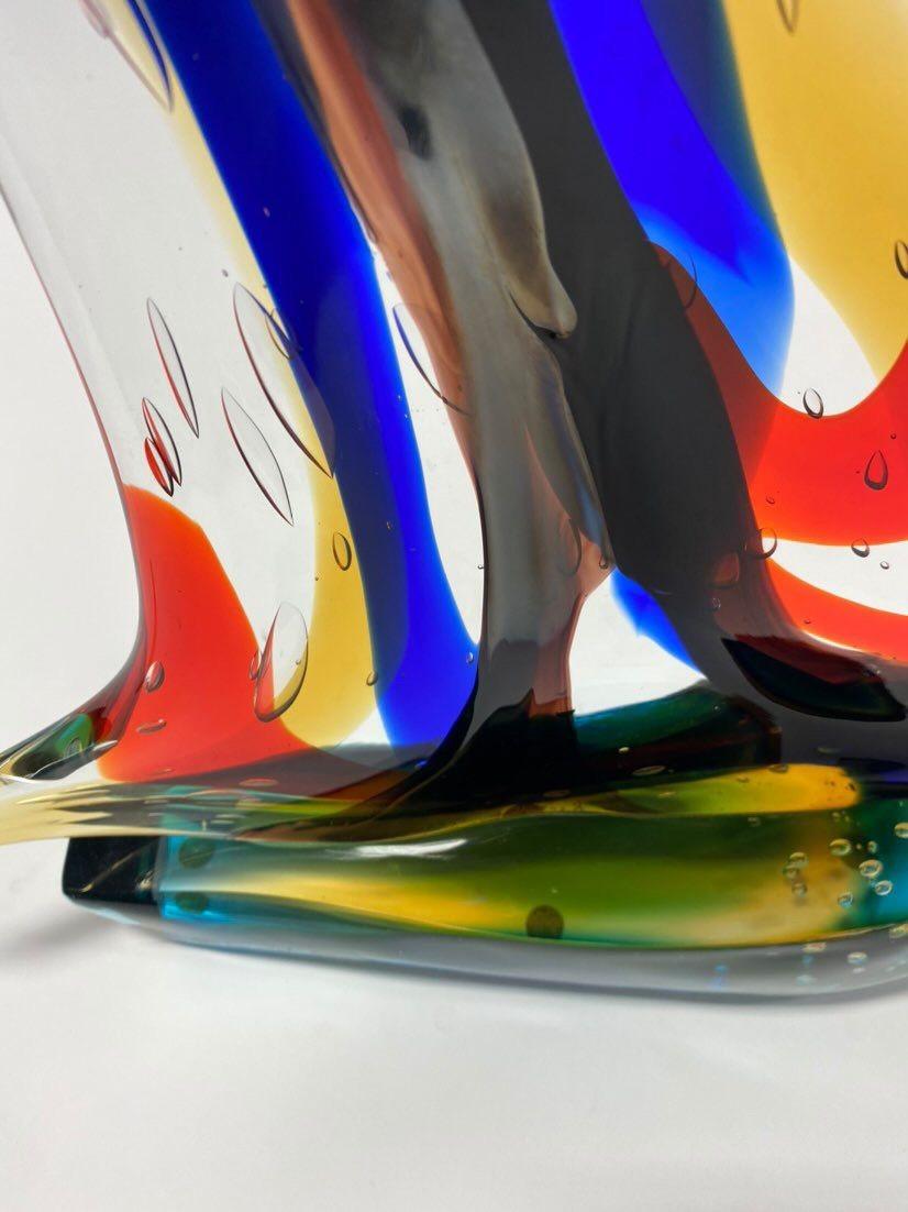 Murano Glass Saliboat Sculpture by Sergio Costantini For Sale