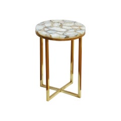 Salida Table in White and Gold Steel by CuratedKravet