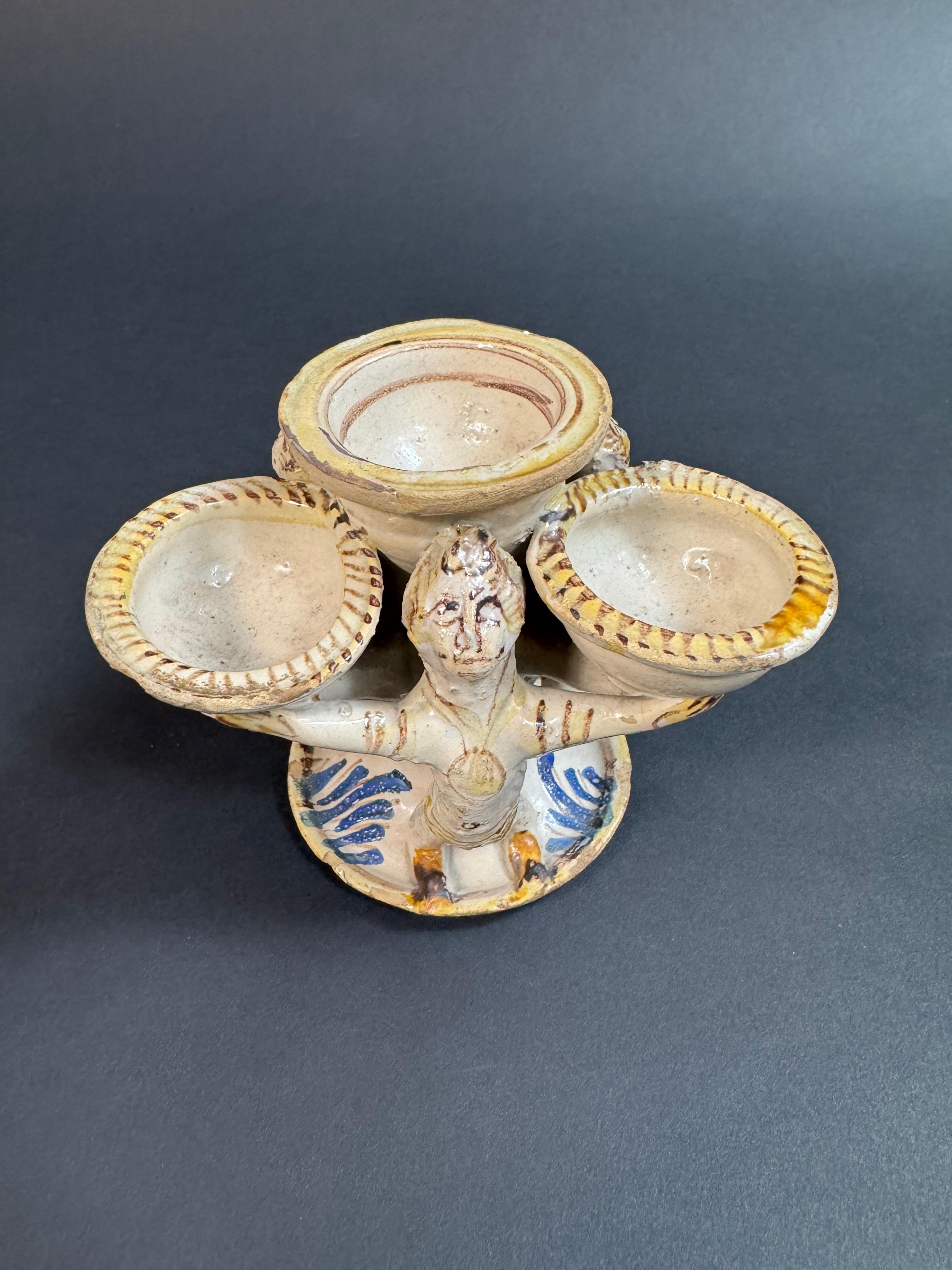 Italiano Saliera Laertina in maiolica - seconda metà del XVIII secolo in vendita