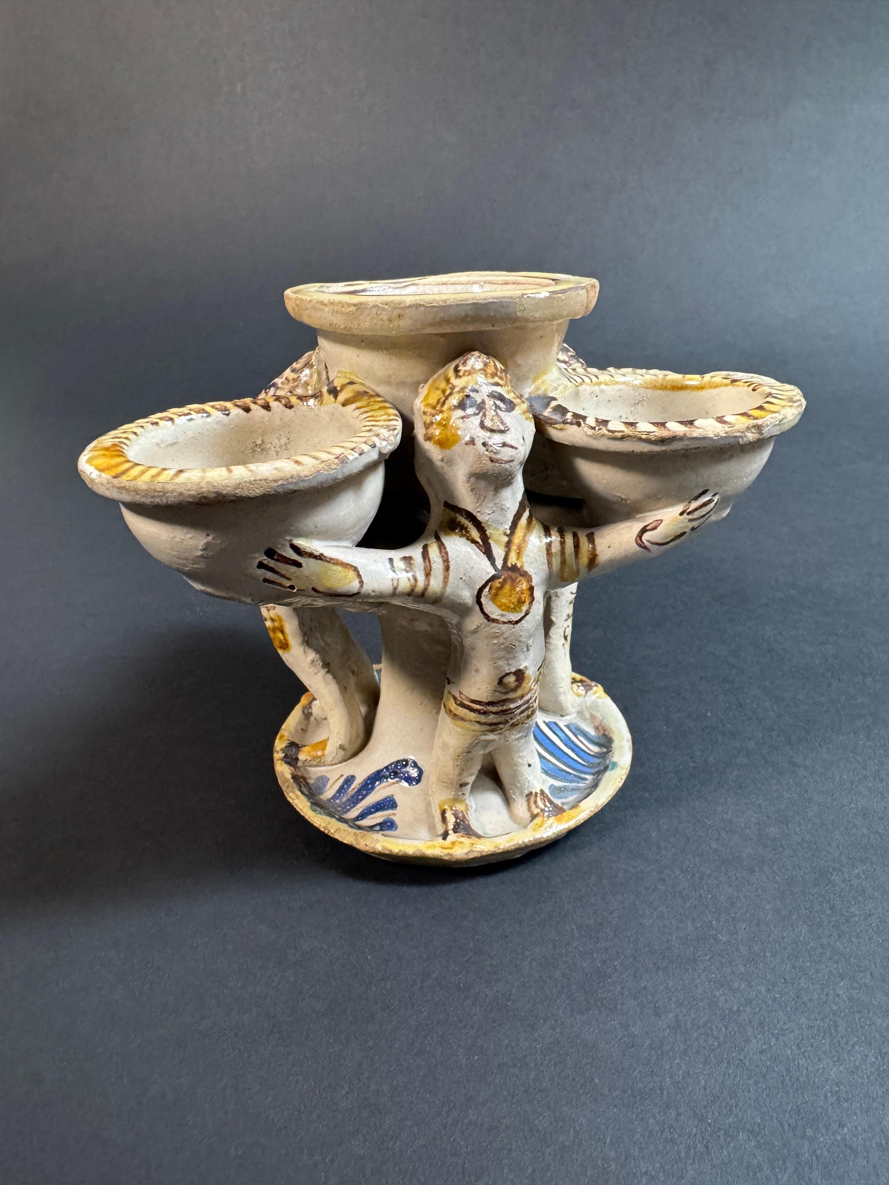 Saliera Laertina in maiolica - seconda metà del XVIII secolo in vendita 1