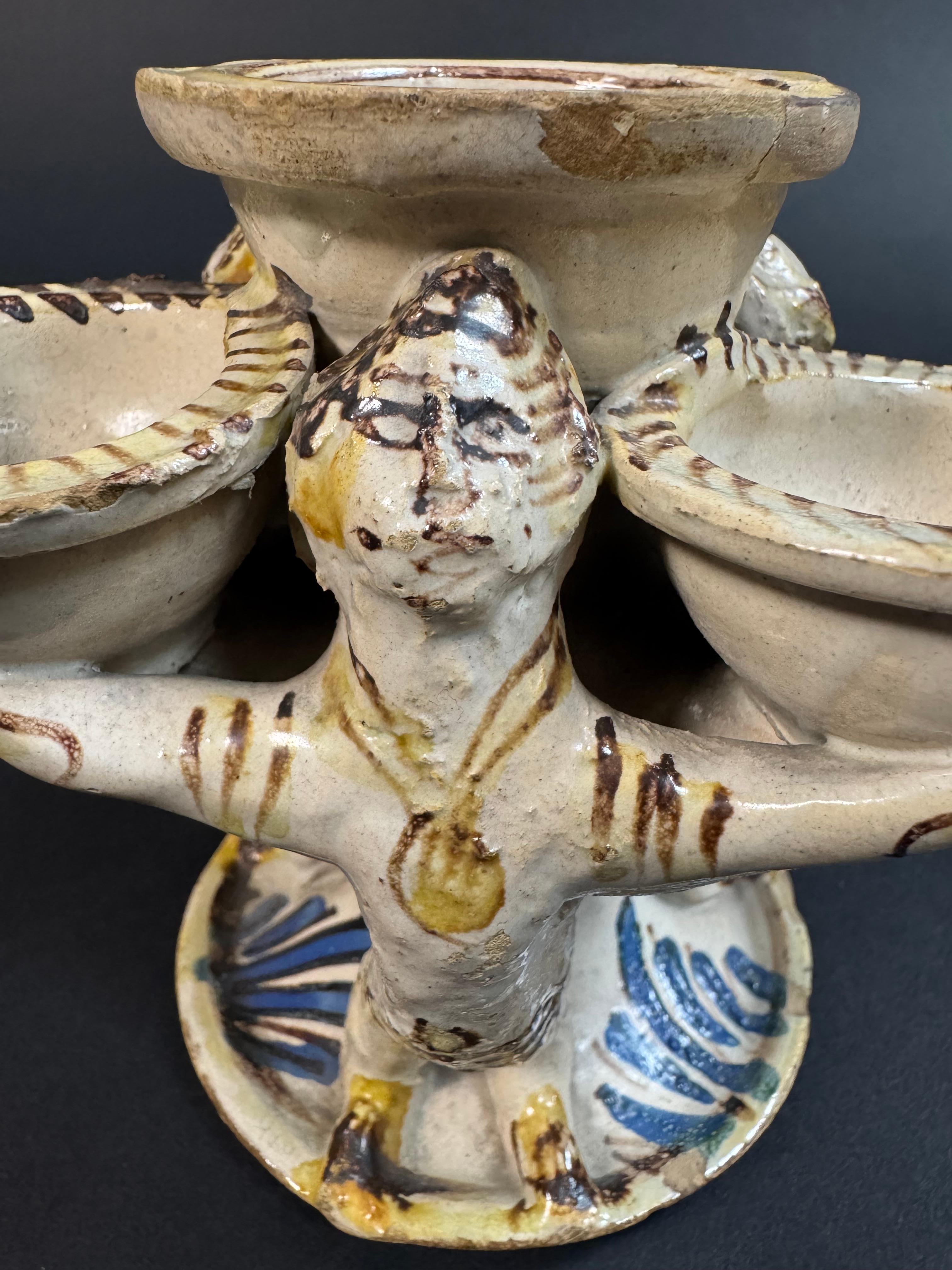 Saliera Laertina in maiolica - seconda metà del XVIII secolo in vendita 3