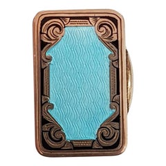 Vintage Salimbeni Art Deco Sterling Silver Enameled Pocket Pill Holder