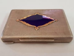 Salimbeni Art Deco Sterling Silver Gold-Plate Enameled Powder Compact