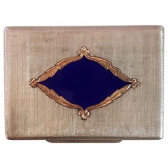 Salimbeni Art Deco Sterling Silver Gold-Plate Enameled Powder Compact