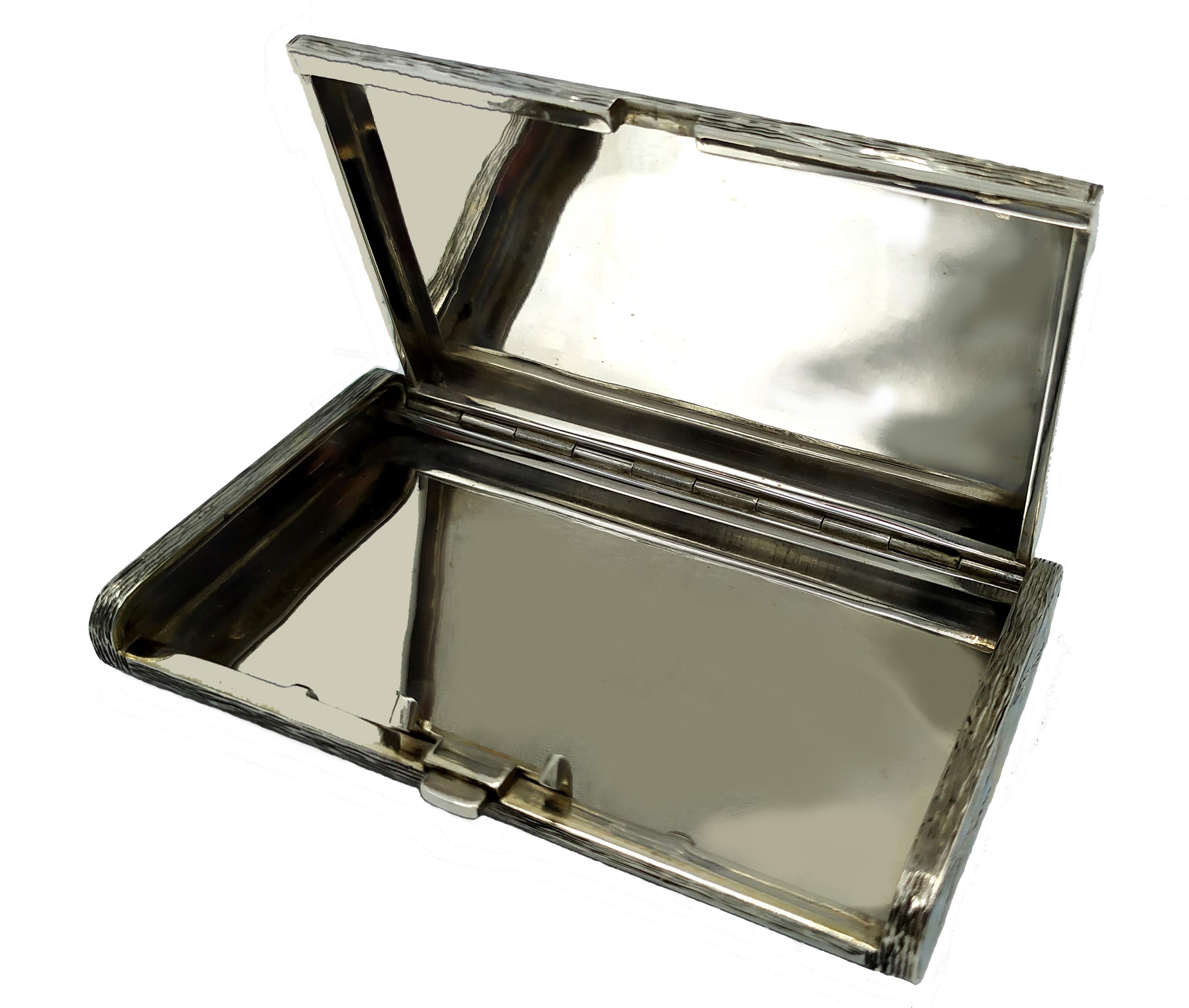 Italian Salimbeni Cigarette Case with Hand-Painted Fired Enamelled Flowers For Sale