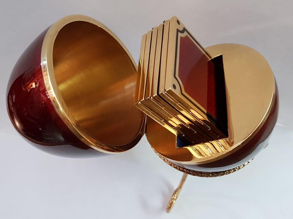 Salimbeni Art Deco Sterling Silver Gold Plated Red Fire Enameled Picture Frame In Excellent Condition For Sale In Cosenza, IT