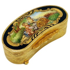 Salimbeni Pillendose in Form einer handgemalten Miniatur im Louis XVI-Stil