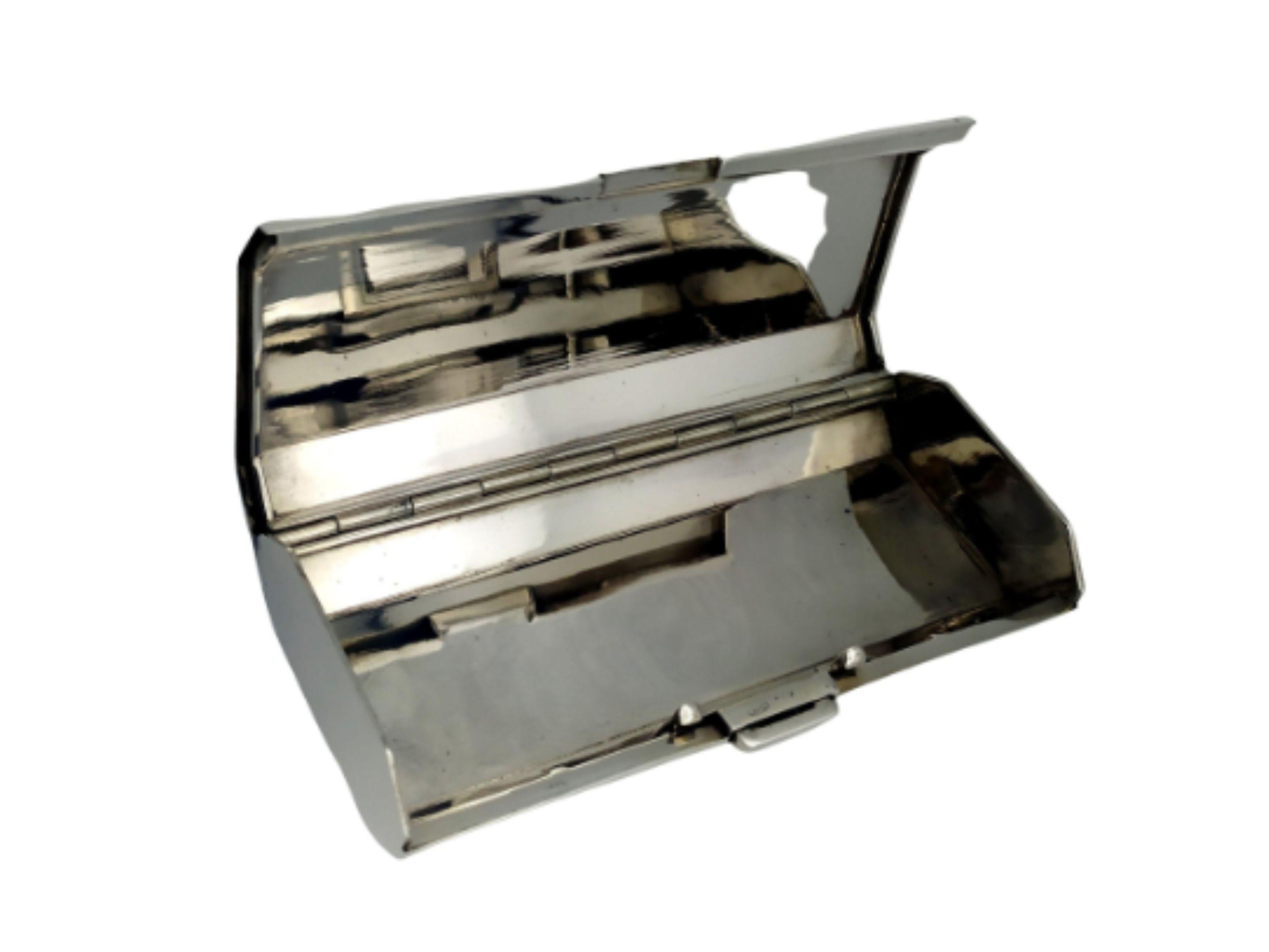 Modern Salimbeni Pocket Cigarette Case, 8 Section Sterling Silver Natural For Sale