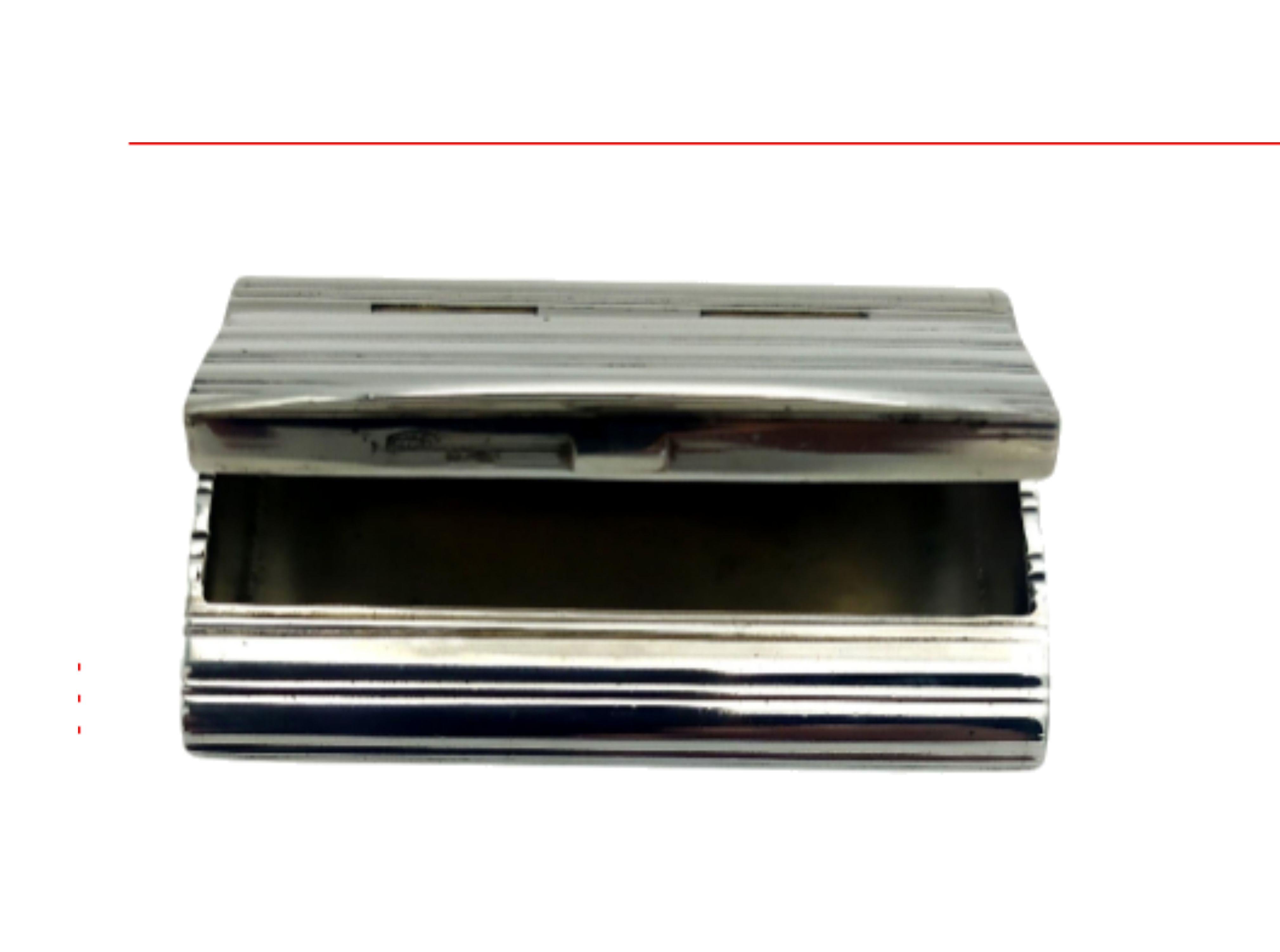 Italian Salimbeni Pocket Cigarette Case, 8 Section Sterling Silver Natural For Sale