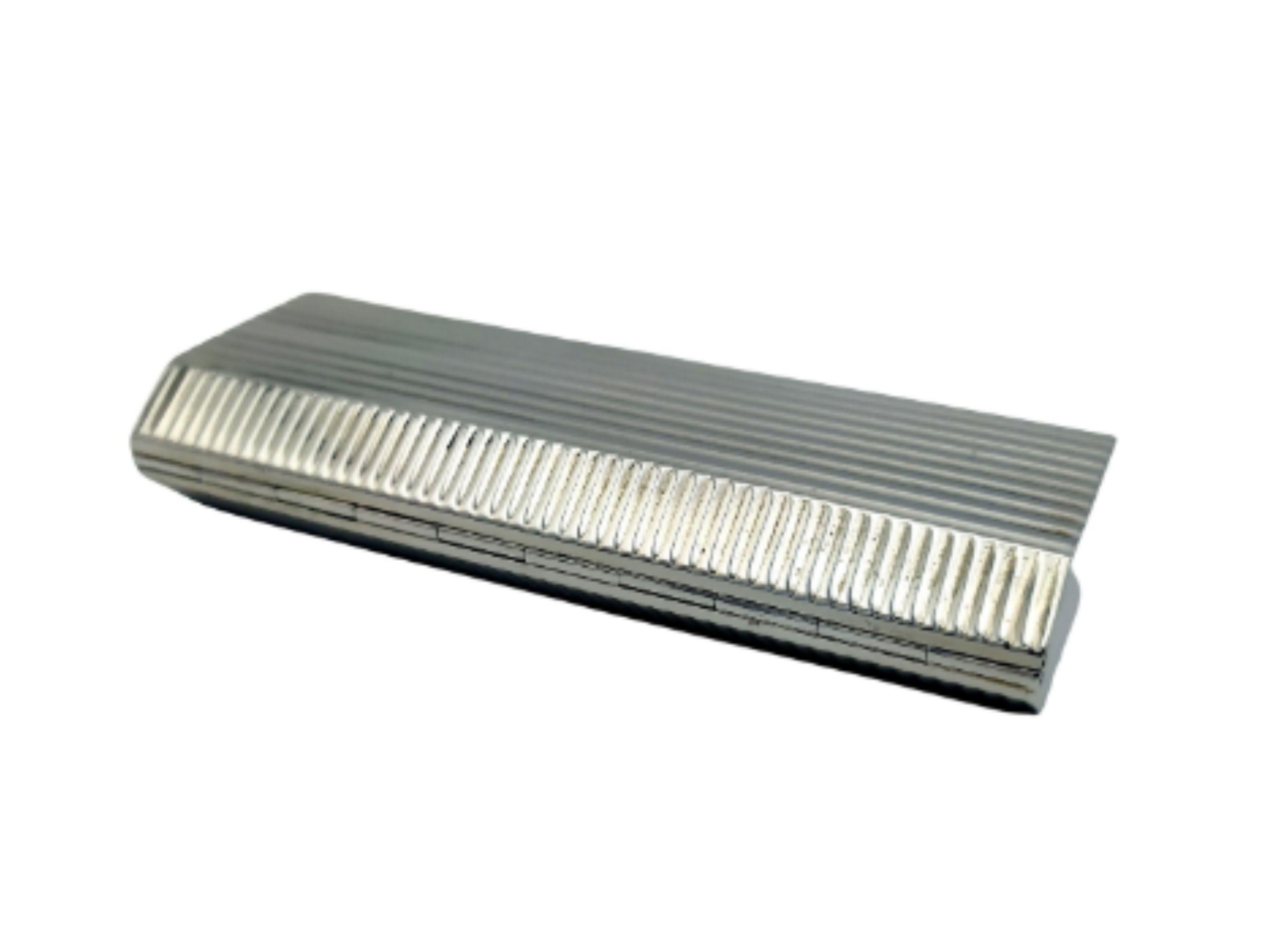 Late 20th Century Salimbeni Pocket Cigarette Case, 8 Section Sterling Silver Natural For Sale