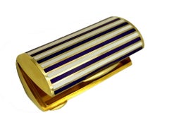 Salimbeni Purse Cigarette Case Two-Color Enamel Stripes Blue and White
