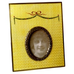 Salimbeni Yellow Enameled Sterling Silver Photo Frame Imperial Style