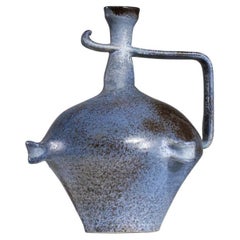 Vintage Salins blue ceramic vase from the 60's - G436