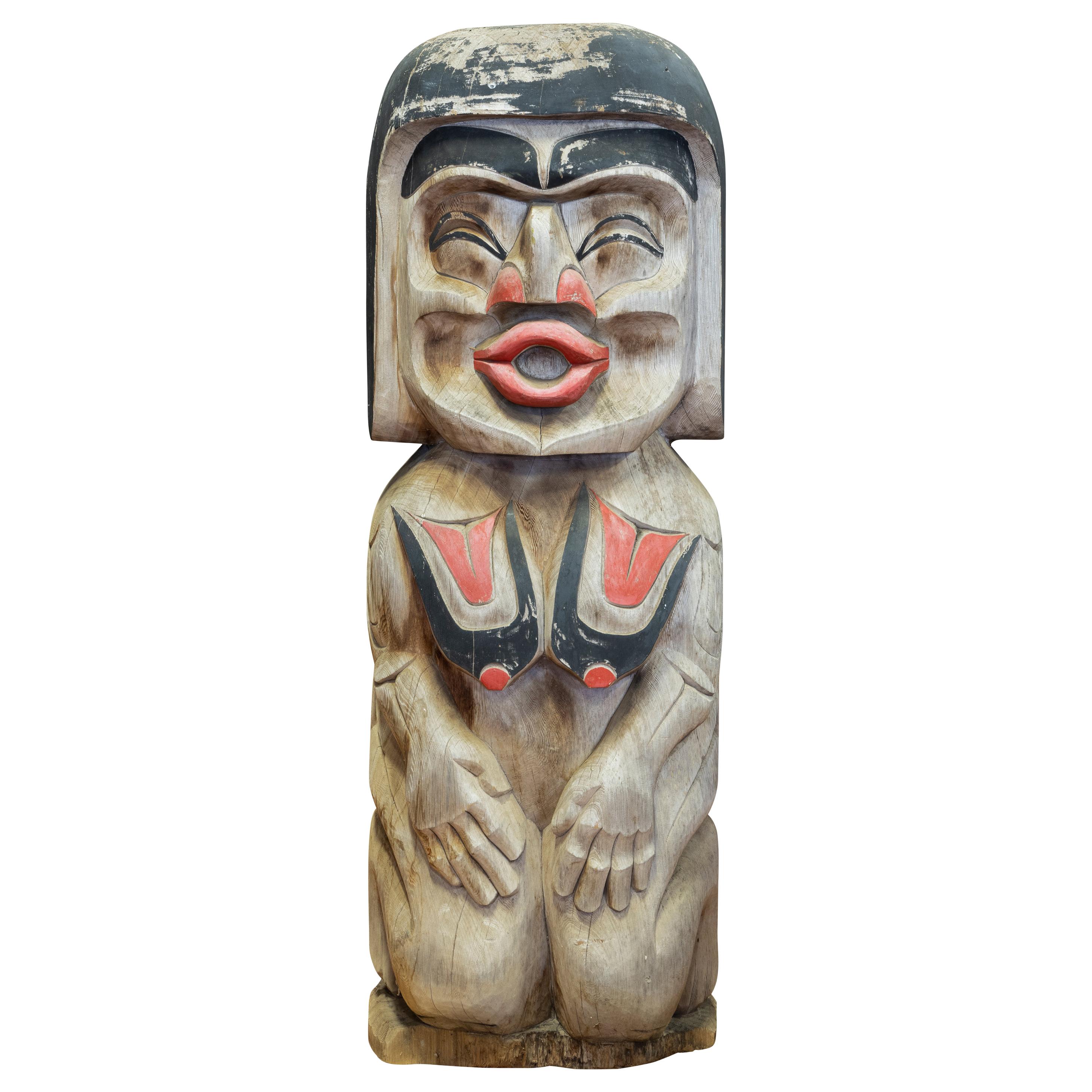 Tsonoqua/Dzunkukwa "Wild Woman of the Woods" Totem For Sale