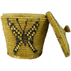 Salish Native Lidded Basket
