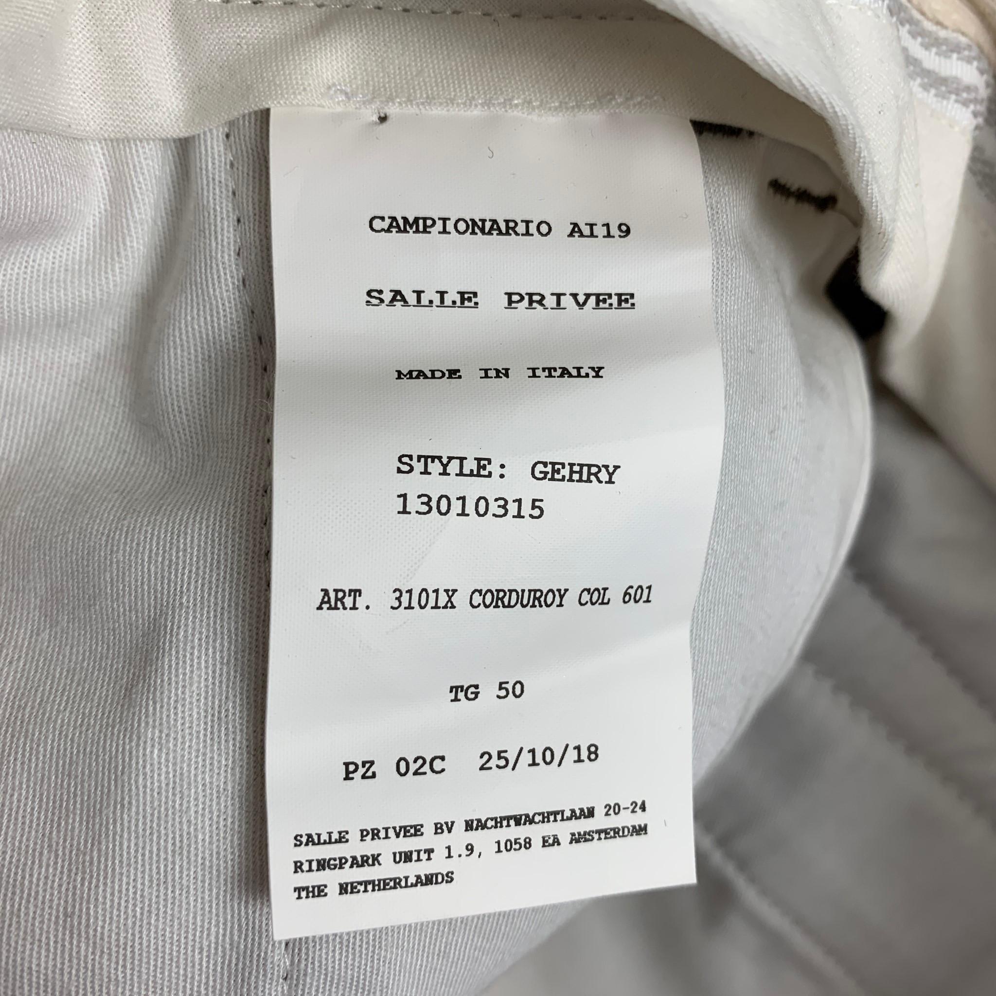 SALLE PRIVEE Size 40 Brown Corduroy Cotton Notch Lapel Suit 5