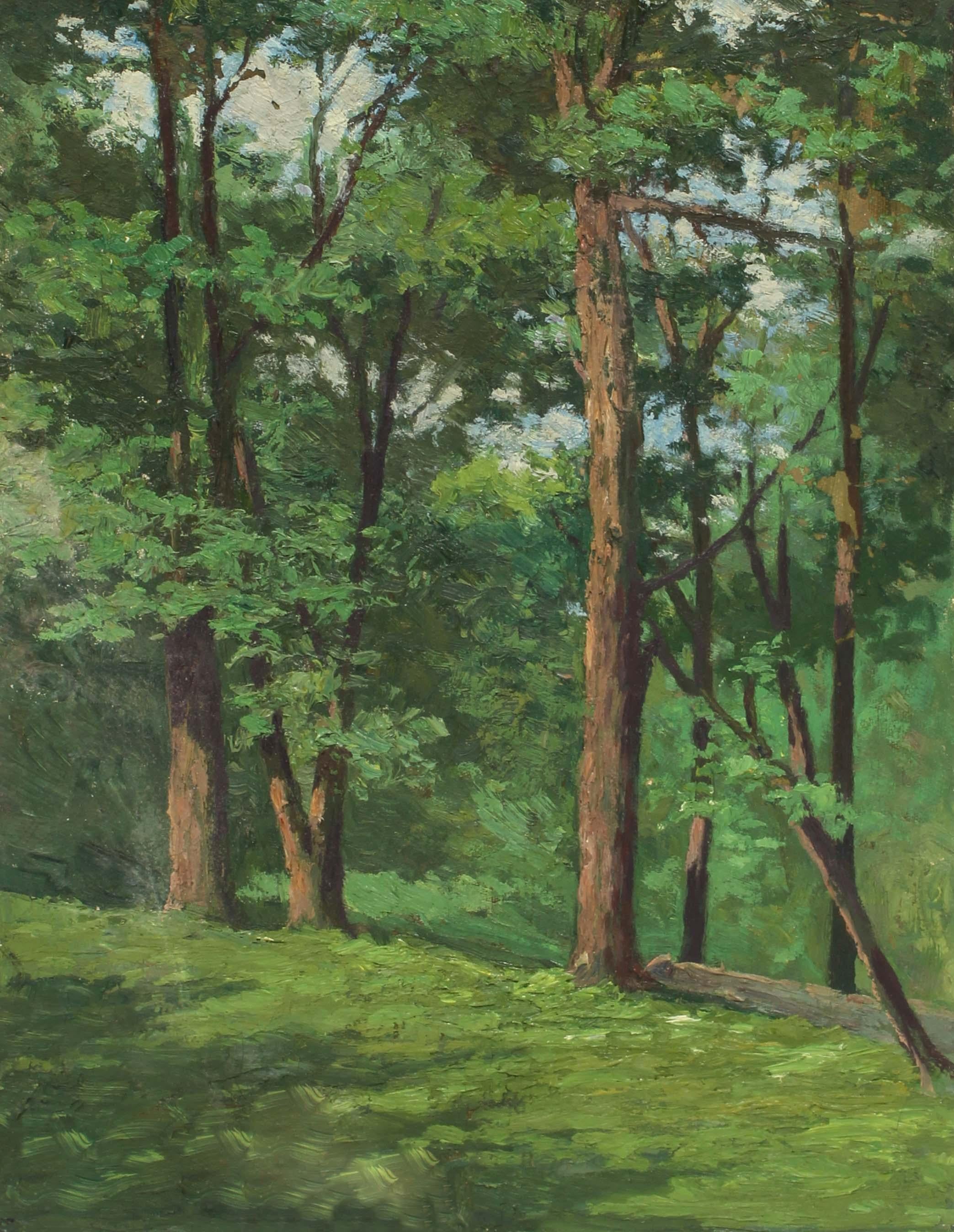 Antique American Oil Painting Landscape Female Rare 19th Century New York Jersey 2