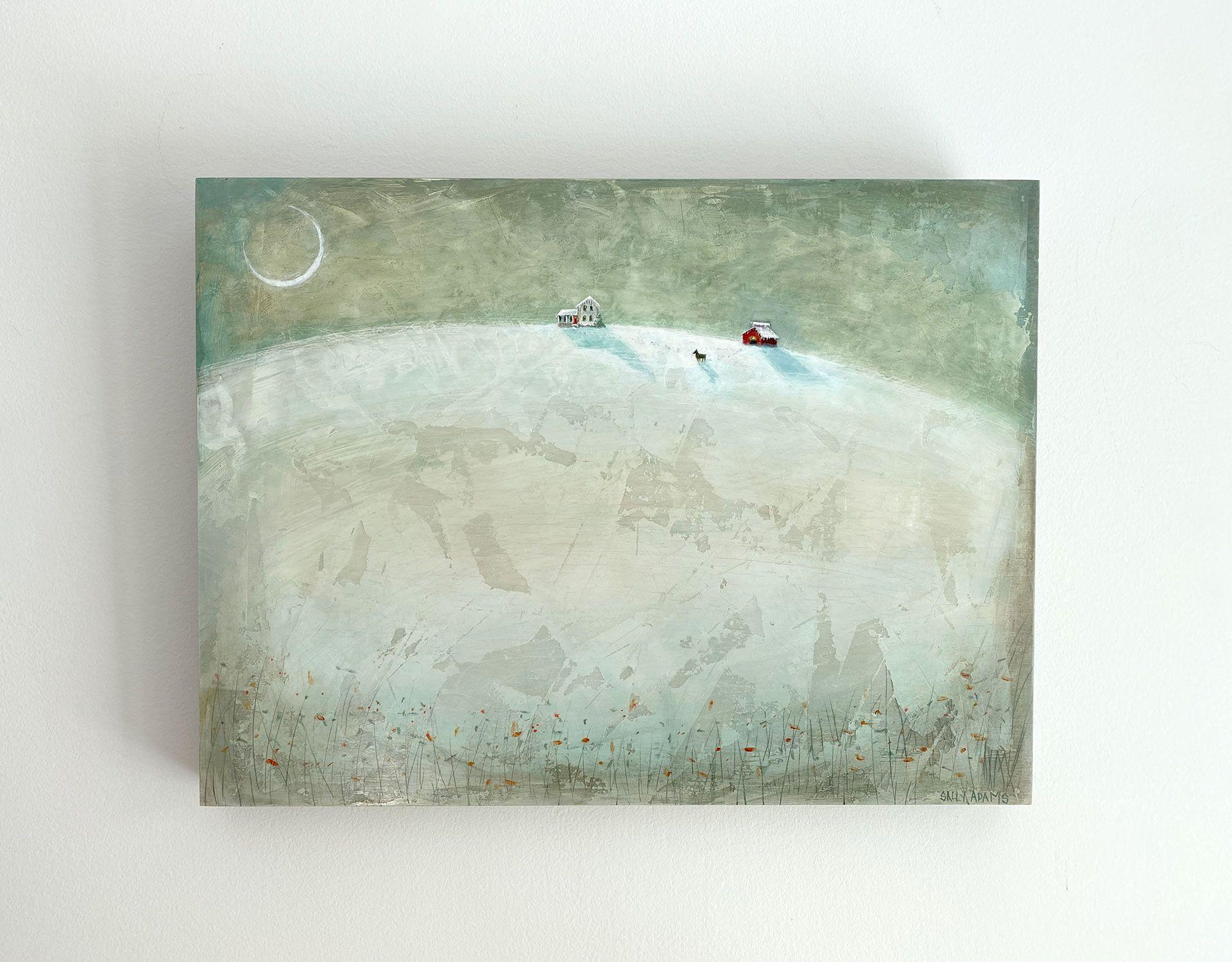 Winter Memory, Painting, Acrylic on Wood Panel For Sale 2