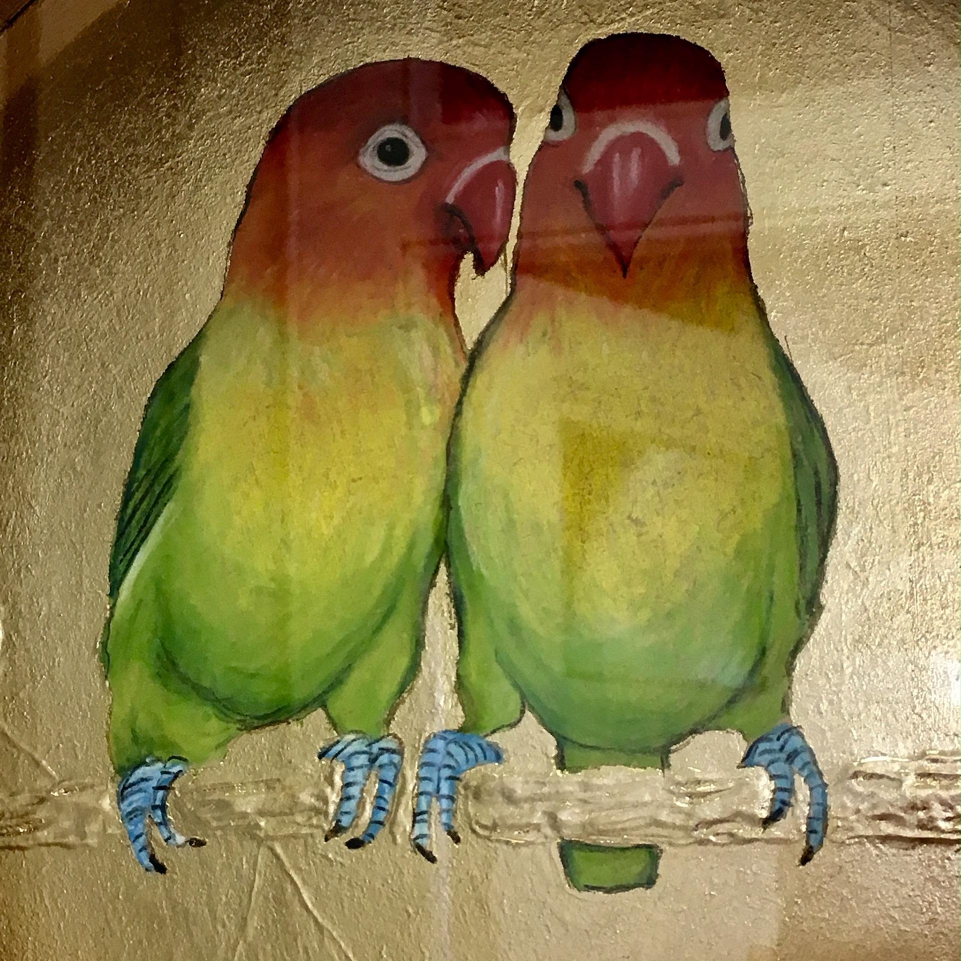 Sally-Ann Johns
Love Birds
Original Animal Drawing
Oil Pastel on Dutch Metal
Framed Size: H 31cm x W 31cm x D 10cm
Sold Framed in a Deep White Circular Frame
Please note that in situ images are purely an indication of how a piece may