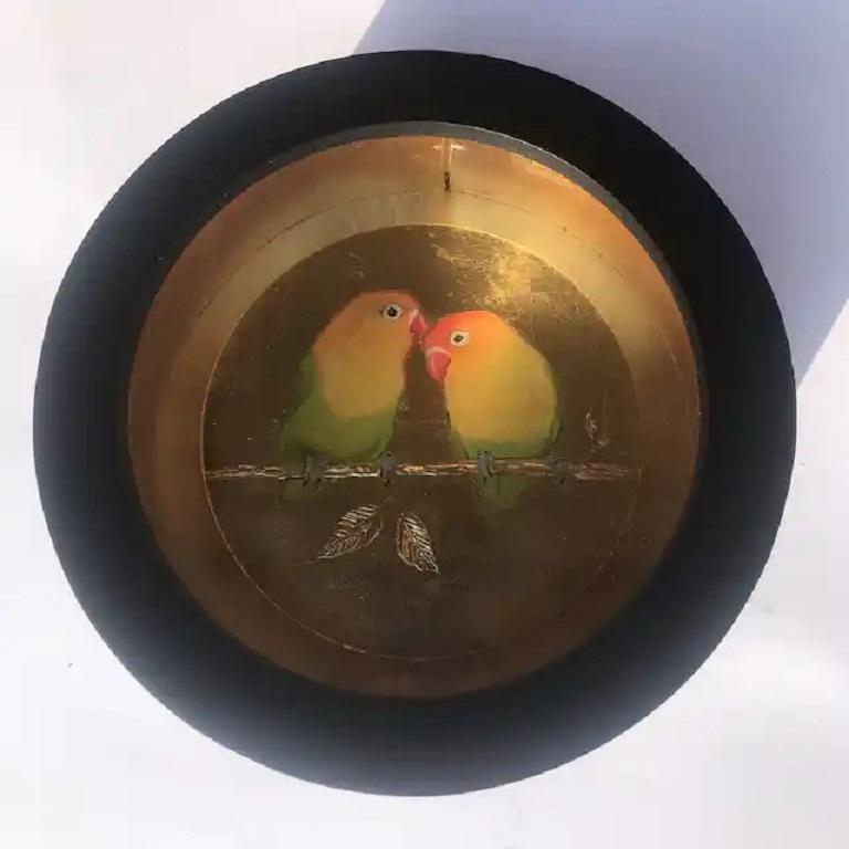 Two Love Birds III, Originalgemälde, Mischtechnik, Natur, Vögel, Papageien (Zeitgenössisch), Painting, von Sally-Ann Johns