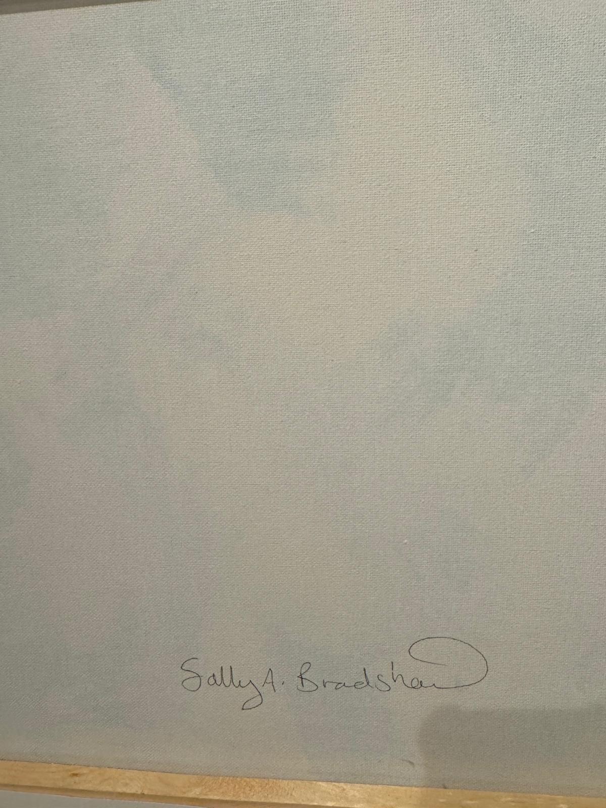 Pintura Abstracta Británica Contemporánea Pinceladas Atrevidas en Azul Cerceta y Amarillo en venta 6