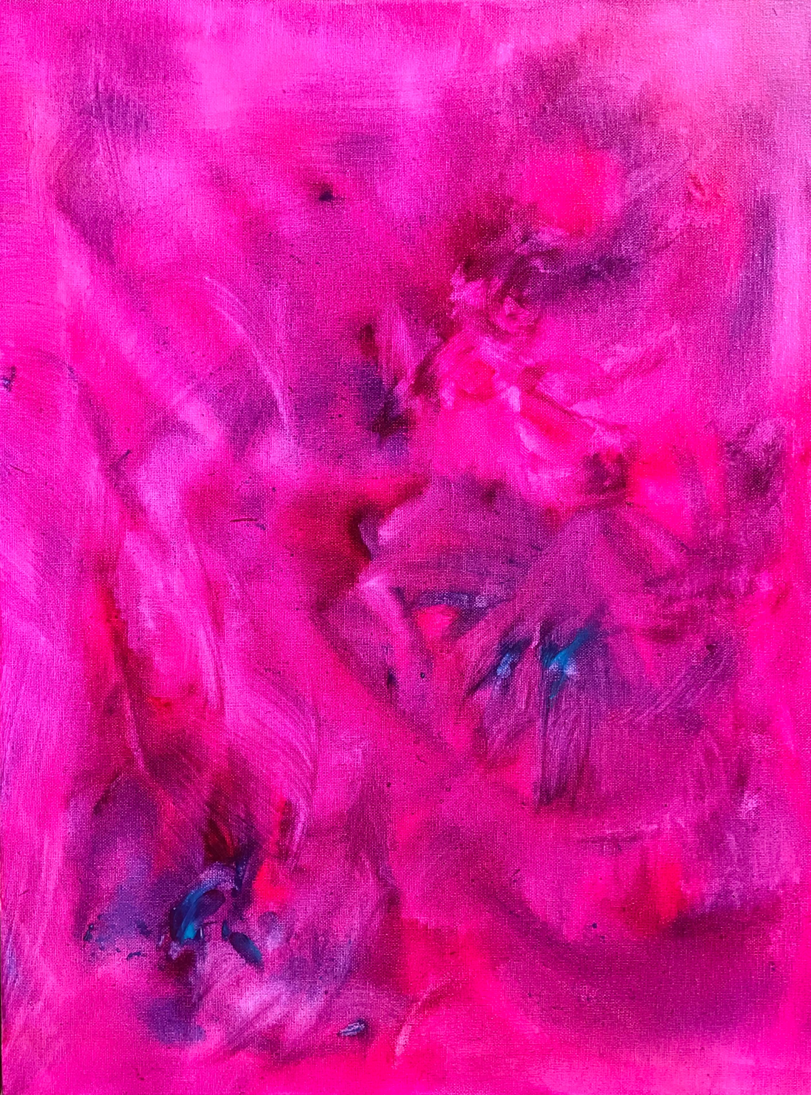 Abstract Painting di Sally Bradshaw - Fuscia Pittura astratta britannica