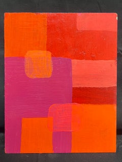 Pink Red Cubist Abstract British Contemporary Painting