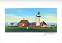 DAILY CHORES Signed Lithograph, New England Summer, Ocean View Lighthouse