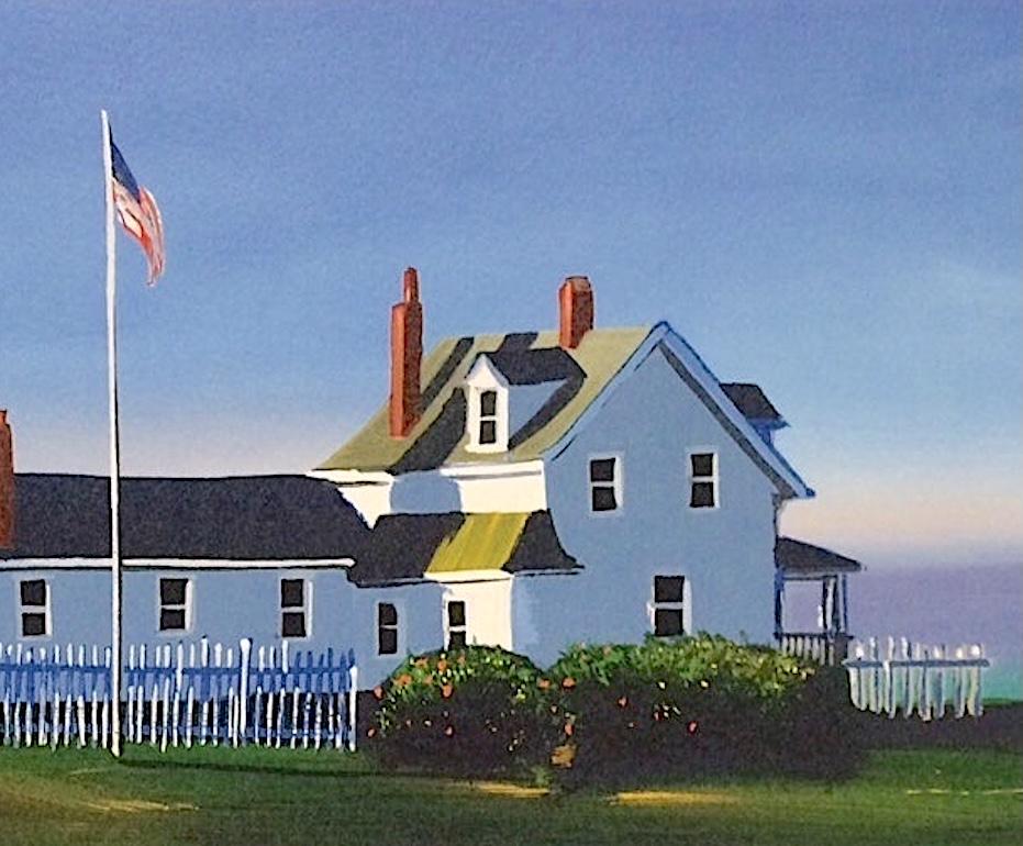 PEMAQUID LIGHT è una litografia originale disegnata a mano dall'artista americana Sally Caldwell-Fisher, stampata con tecniche di litografia a mano su carta Arches d'archivio 100% priva di acidi. PEMAQUID LIGHT ritrae uno dei fari più fotogenici e