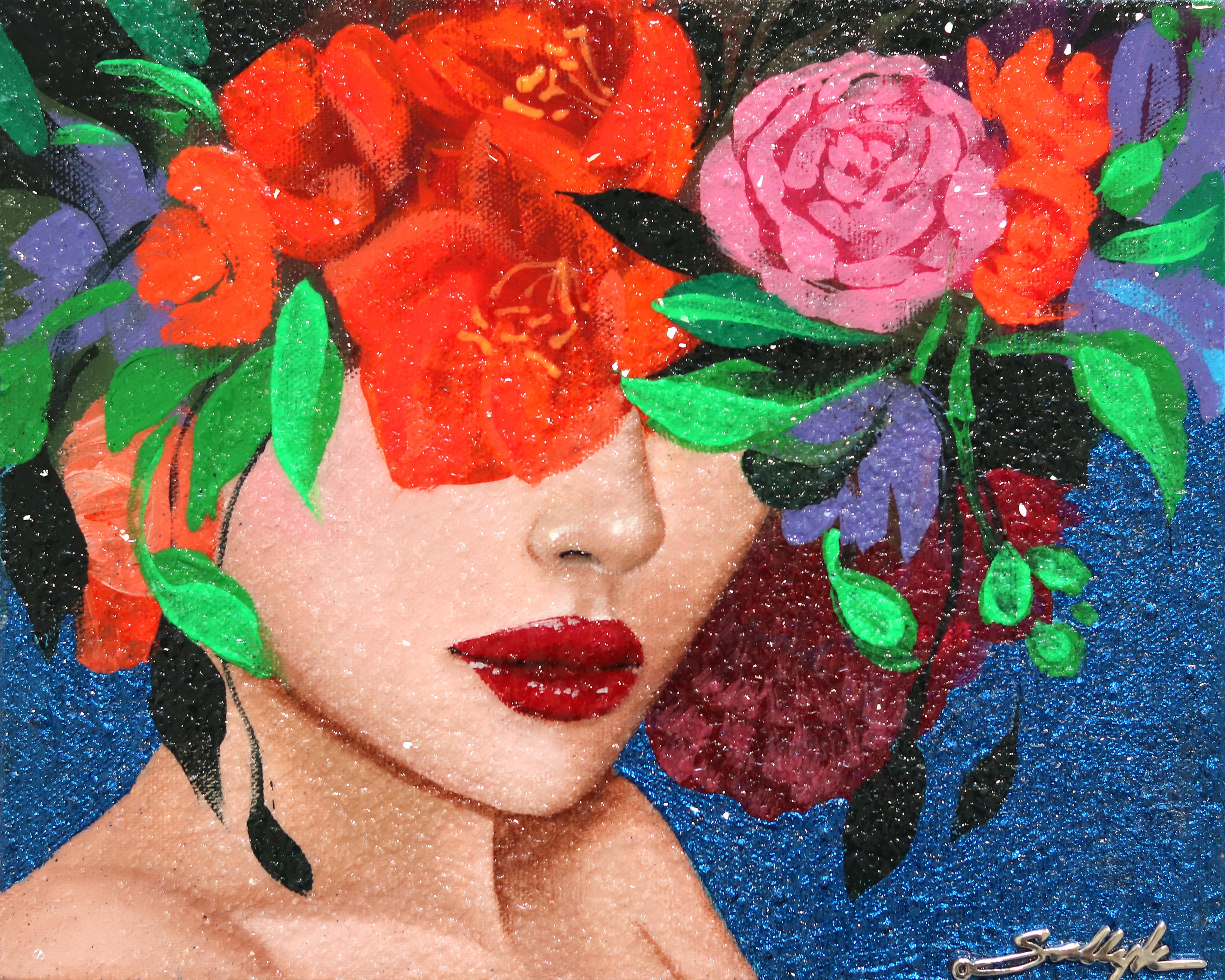 Der Blick auf das Blumenporträt der libanesisch-amerikanischen Künstlerin Sally K. ist verzehrend und ermächtigend. Inspiriert von starken, weiblichen Frauen, schafft sie poppig-realistische Gemälde, die die energiegeladene weibliche Erfahrung