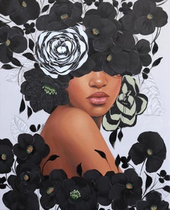 Emperatriz II - Obra de arte original sobre lienzo de Sally K Retrato figurativo