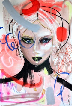 Galaxy - Colorful Original Abstract Gestural Figurative Portrait Painting