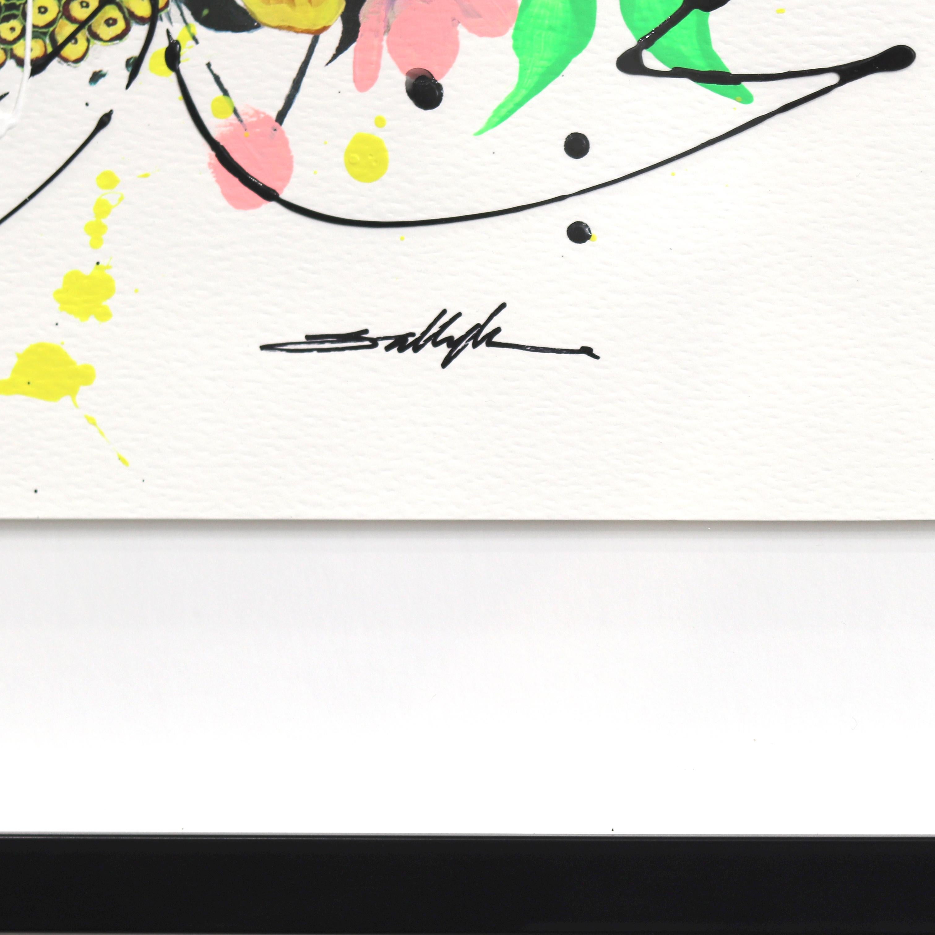 El Jardín de Kelly I - Obra de Arte Original en Papel de Sally K, Floral Vibrante y Colorido en venta 7