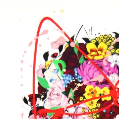 Kelly's Garden VII - Originale opera d'arte floreale colorata e vibrante di Sally K. su carta