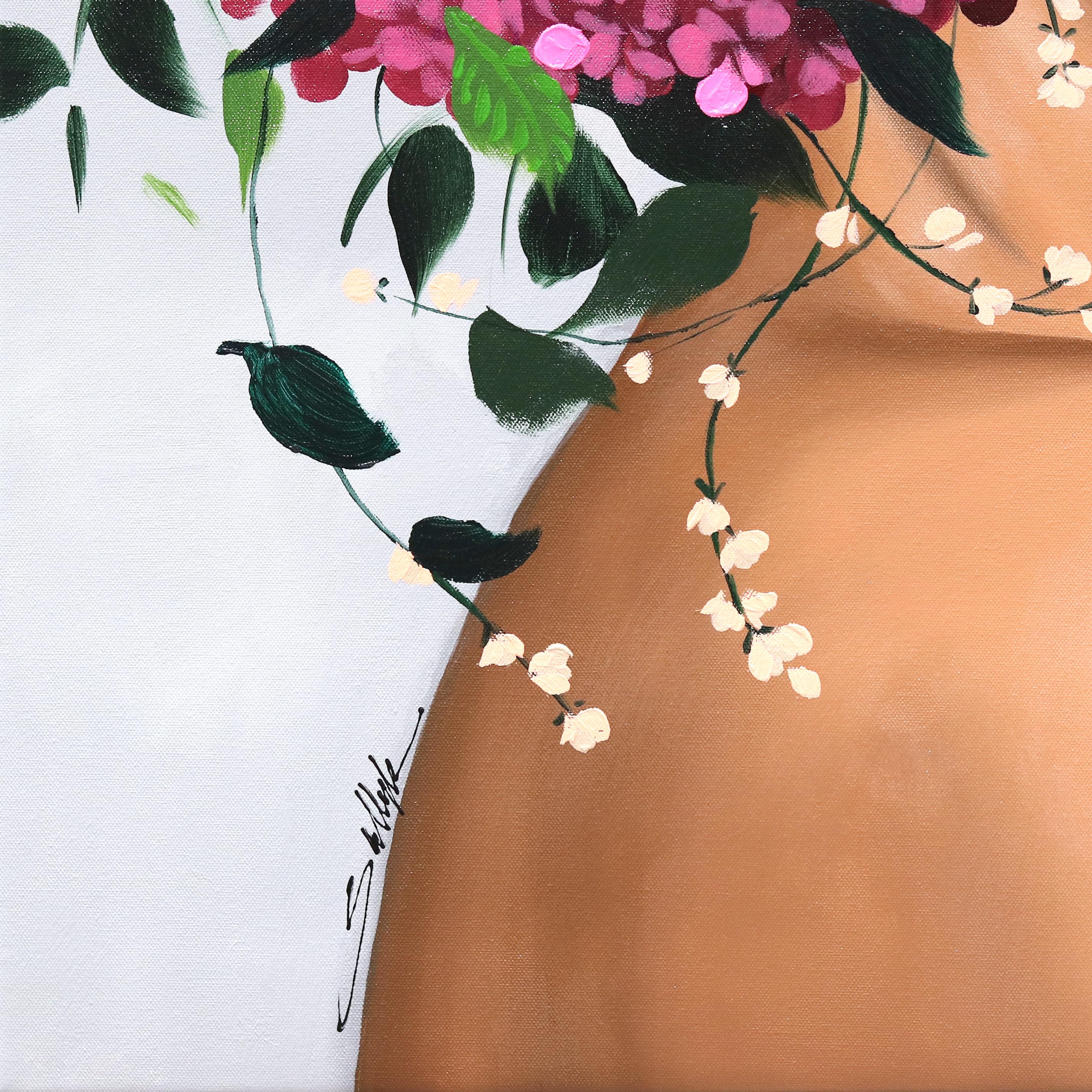 Margarite - Obra de Arte Figurativa Original Grande Floral Vibrante Sally K en venta 8