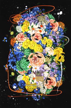 Medianoche I -  Obra de Arte Floral Original de Sally K