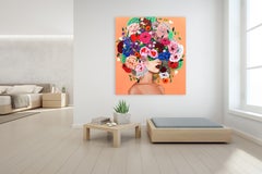 Fluo pêche - Œuvre d'art figurative originale de Sally K