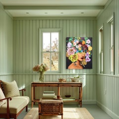 Violet corbeau  -  Œuvre d'art figurative originale vibrante de Sally K