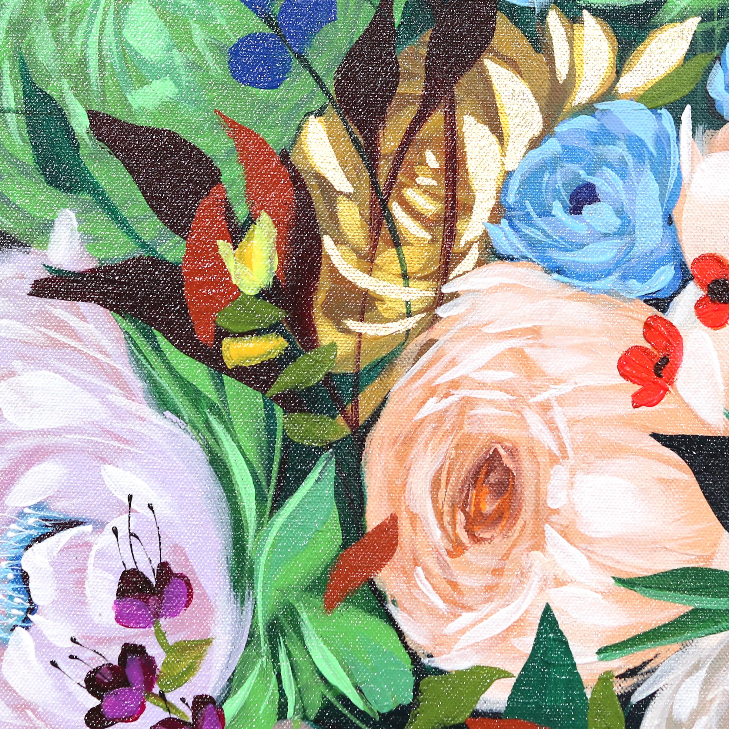 Cuervo Violeta  -  Obra de Arte Figurativa Original Vibrante Sally K en venta 6