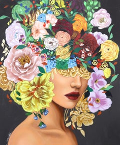 Cuervo Violeta  -  Obra de Arte Figurativa Original Vibrante Sally K