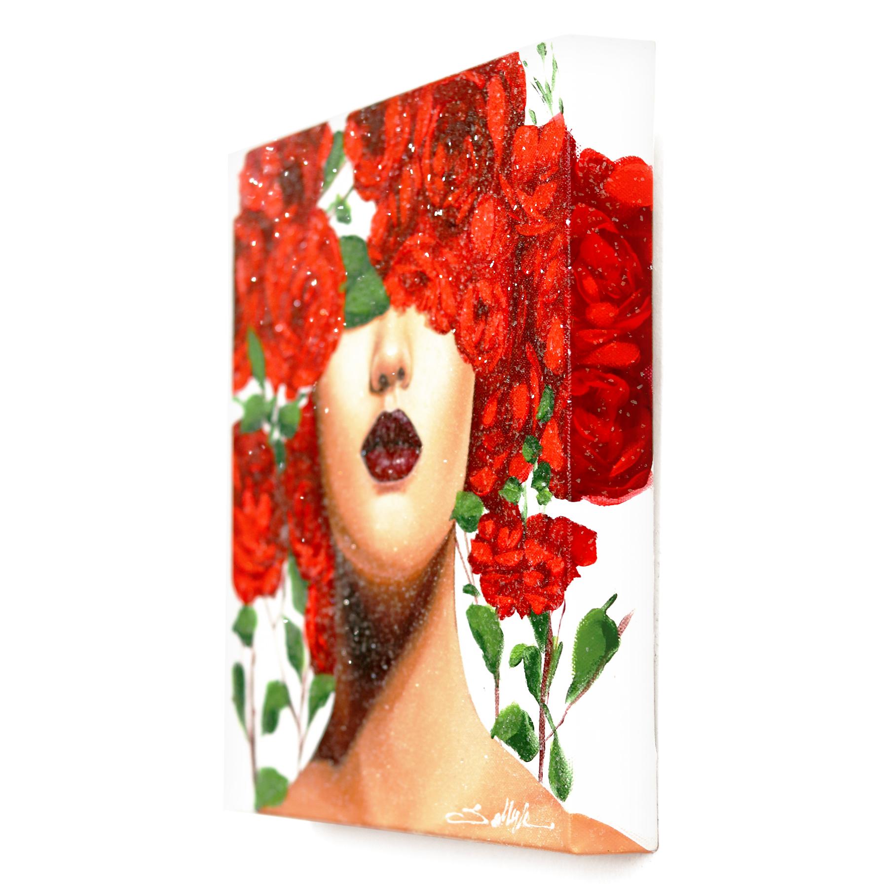Rose rosse 1  -  Opera d'arte figurativa originale di Sally K in vendita 3